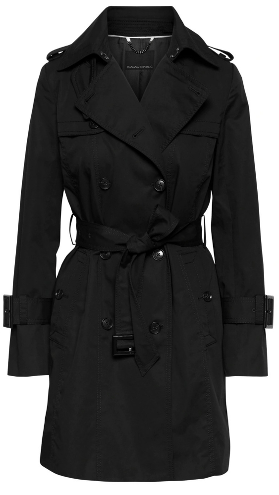 Banana Republic Black Trench Raincoat jacket coat